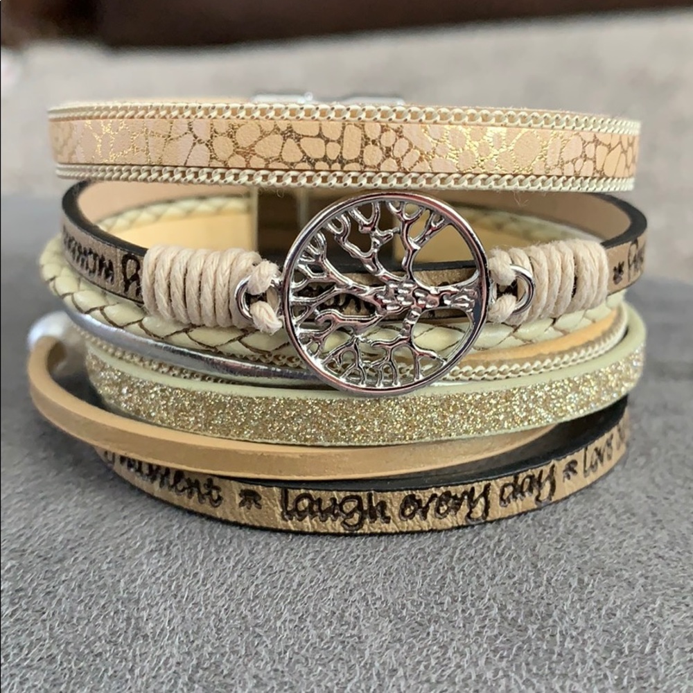 Boho wrap leather bracelet